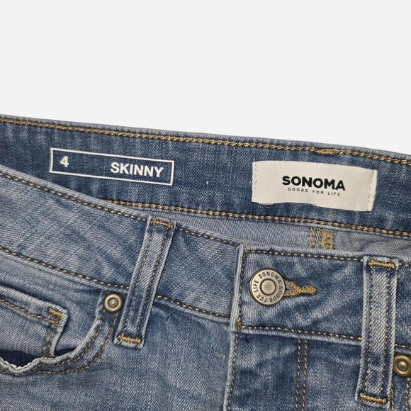 Sonoma Goods For Life Womens Skinny Jeans Light Wash Size 4 Stretch Denim - Picture 4 of 6